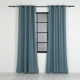 LUNVA Custom Blackout Curtains with Linen-Look Texture – Blue